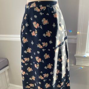 Vintage French style floral midi skirt Sz 6